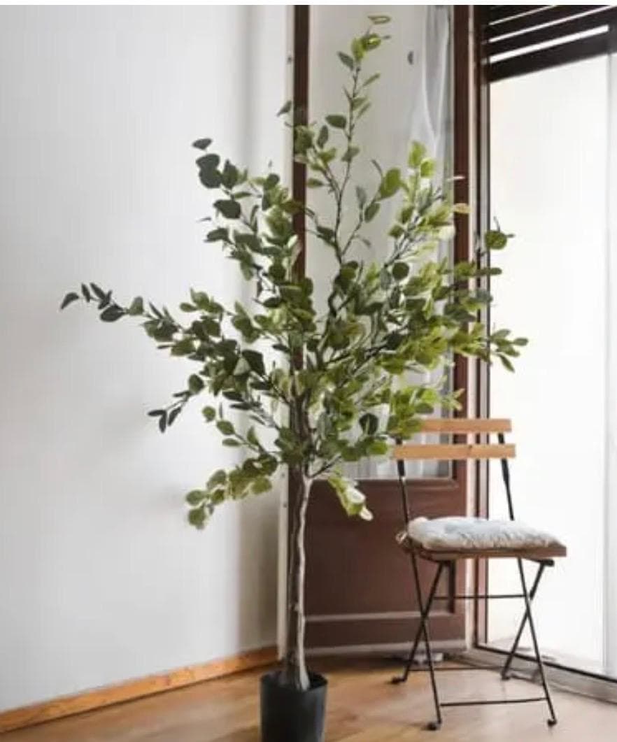 Ambientación minimalista con plantas artificiales
